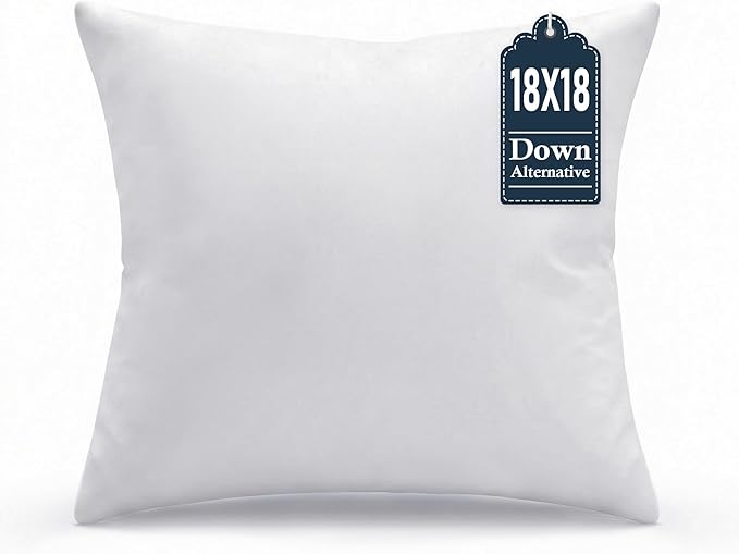 puredown® 18x18 Throw Pillow Inserts Set of 1 – Supportive & Fluffy Down Alternative Pillow Forms for Couch, Sofa & Bed, Indoor Decorative Cushion Stuffer