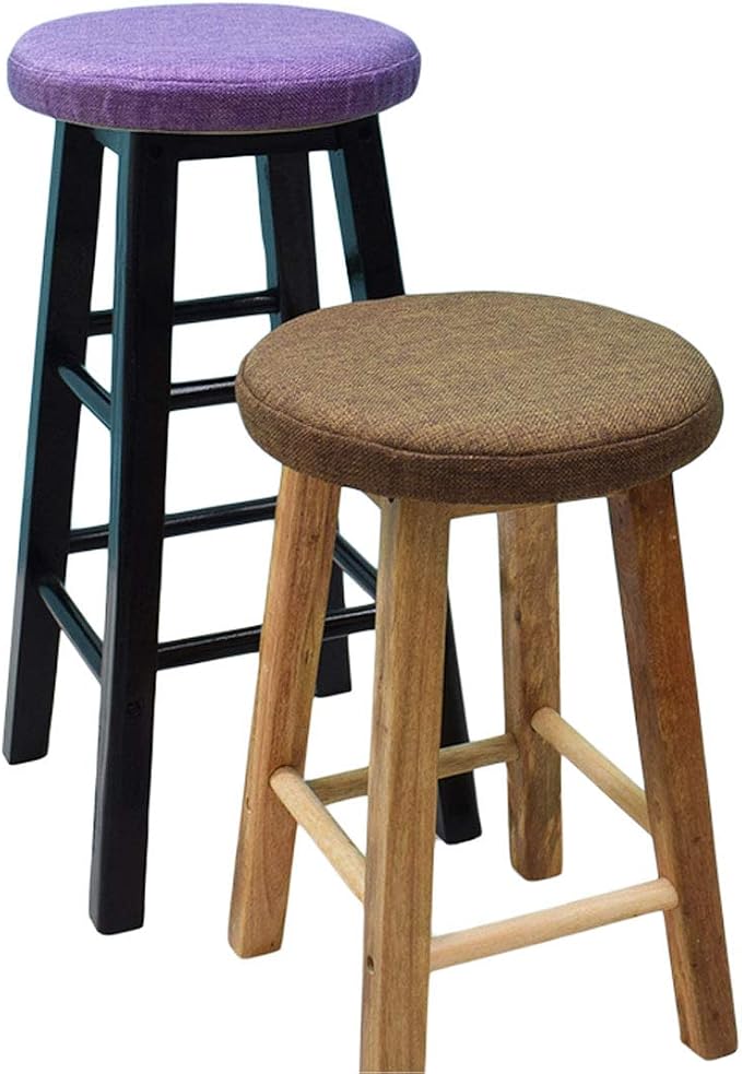 Levoberg Round bar Stool Covers Linen Sponge bar Stool Cushions Round Chair seat slipcovers 12inch/30cm ＃7