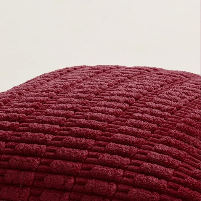 Fancy Homi 4 Packs Decorative Throw Pillow Covers for Living Room Couch Bed, Modern Farmhouse Boho Home Décor Accent Cushion Case, 24" x 24" (Pack of 4), Burgundy