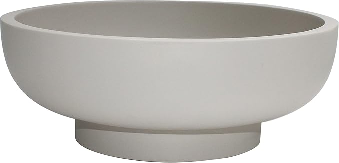 LIN CHUAN Large Decorative Bowl, Fruit Bowl for Kitchen Counter, Modern Resin Bowl for Home Decor, Key Holder for Entry Table, Grey