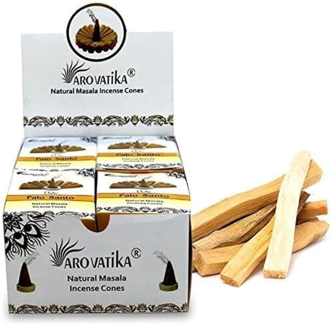 ARO VATIKA Vedic Palo Santo Natural Masala 120 Incense Cones in Pack of 12 Boxes |12 Assorted Fragrances Dhoop Cones | Best for Prayer, Reiki, Meditation and Relaxation | Burn time- 25 Mins
