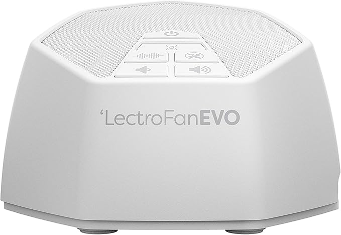 Adaptive Sound Technologies LectroFan EVO - Non-Looping Sound Machine for Sleep - Soothing Noise - Convenient Sleep Timer - Lightweight Build - USB-Powered - White