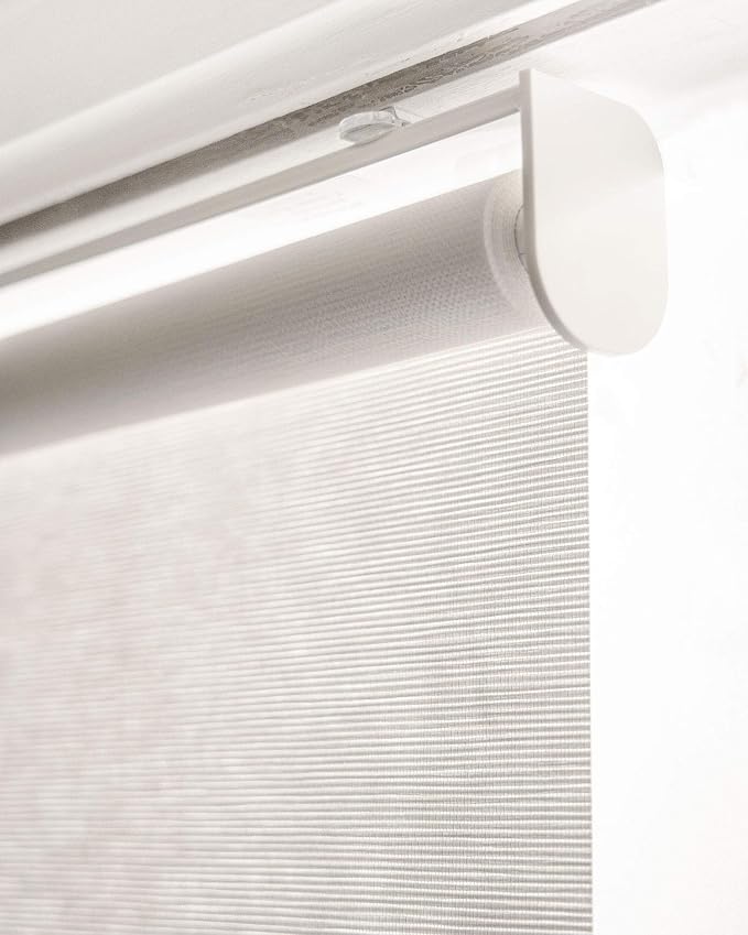 CHICOLOGY Roller Shades , Cordless Blinds , Window Shades for Home , Roller Window Shades , Window Treatments , Door Blinds , Light Filtering Shades , Felton White (Natural Woven) , 23"W X 72"H