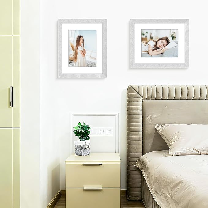 Picrit 12x16 Picture Frame Set of 12, Display 8.5x11 with Mat or 12x16 without Mat, Photo Frames for Wall Mounting Display, SILVER