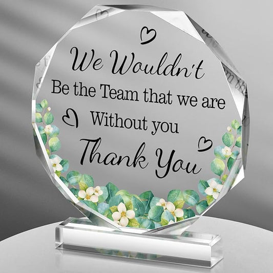 Yinder Thank You Gifts for Women Appreciation Gifts for Coworker Employee Nurse Teacher Leader Boss Inspirational Quotes Acrylic Desk Decor for Home Office Farewell Retirement