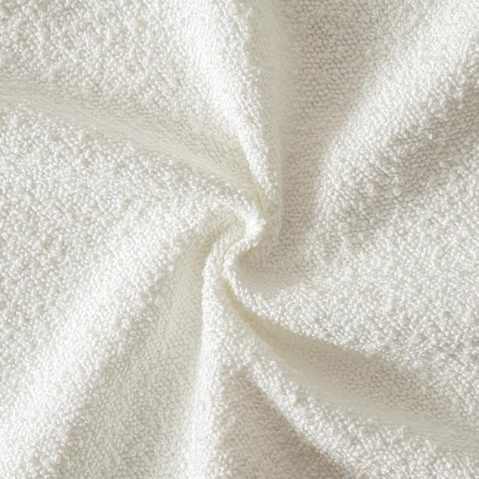 MIULEE 20x20 Inch Decorative Pillow Covers for Couch Bed Set of 2 Textured Boucle Neutral Throw Pillow Covers Cream White Accent Solid Pillowcases Sofa Living Room Home Decor
