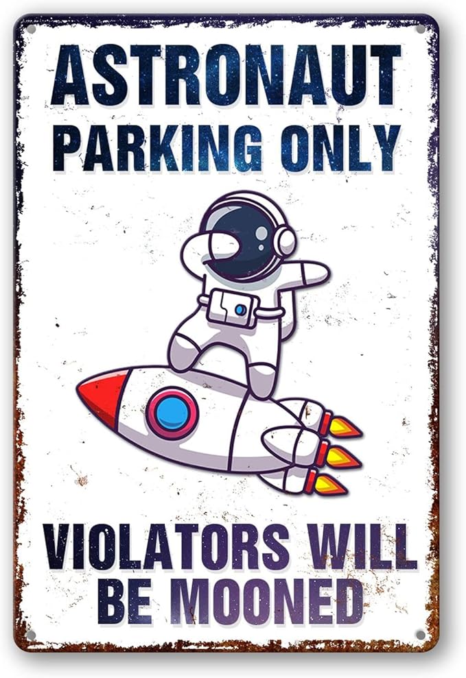 Outer Space Room Wall Decor For Kids Astronaut Decorations For Boys Space Themed Bedroom Decor For Boy Vintage Metal Tin Sign Space Decoration Space Theme Signs Birthday Party Gifts For Girls Bathroom