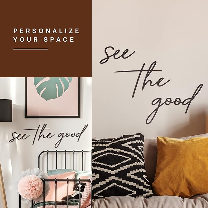Vivegate See The Good Wall Decor Metal Art - 29"x23" See The Good Sign Metal Black Office Decor Cut Out Signs From Durable Powder-coated Metal, Perfect For Home Wall Decor Modern Signs
