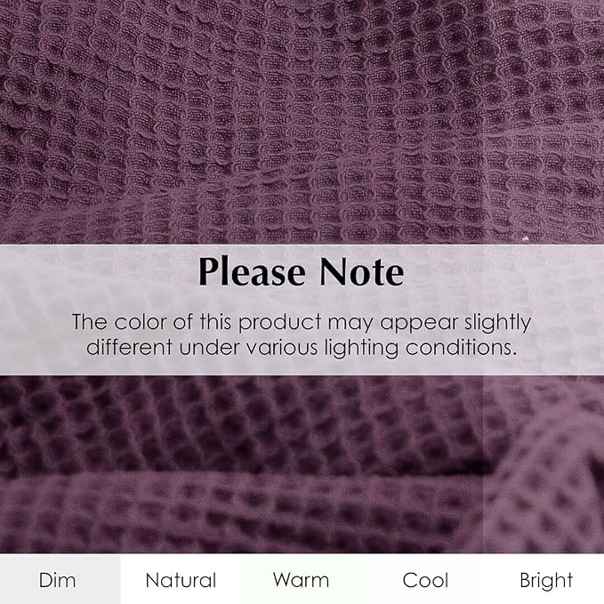 Salt Earth GOTS Certified 100% Organic Cotton Throw Blanket, 90" X 90" Blankets & Throws for Bed, Throw Blanket for Couch,Modern & Cozy Blanket, All Season Waffle Blanket, Soft Blanket (Plum Perfect)