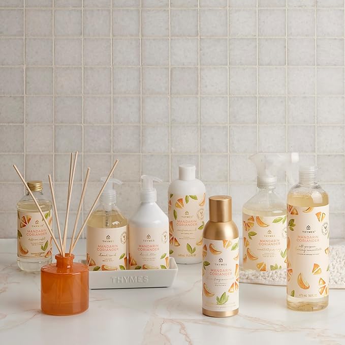 Thymes Home Fragrance Mist – Room Air Fresheners for Home Long Lasting – Air Freshener Spray – Premium Home Fragrance – Notes of Mandarin, Coriander, Lemon & Warm Cedarwood (Mandarin Coriander, 3 oz)