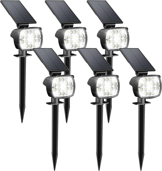 Kaxiida Solar Lights Outdoor Waterproof - 2025 Upgrade 3 Level Ultra Bright Spot Lights Uplights, LED Landscape Spotlight for Tree, Pathway, Wall, Adjustable Solar Panel Auto On/Off