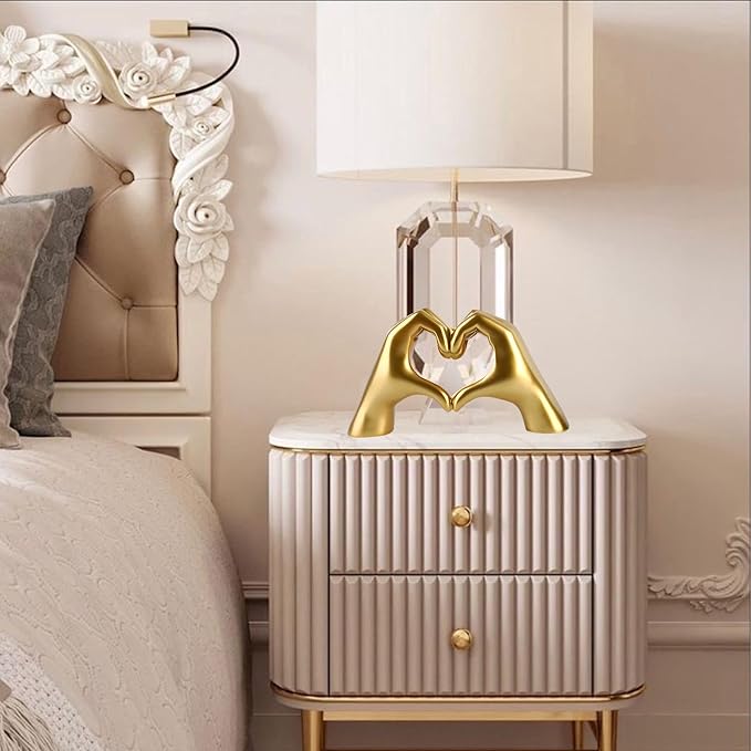 Gold Decor for Singer Fans Lover Merch Heart Hands Sculpture, Home Decor Living Room Accent Decor Love Statue for Bedroom Bookshelf Coffe Table Aesthetics Decorations Gifts for Women Mom Girlfriend