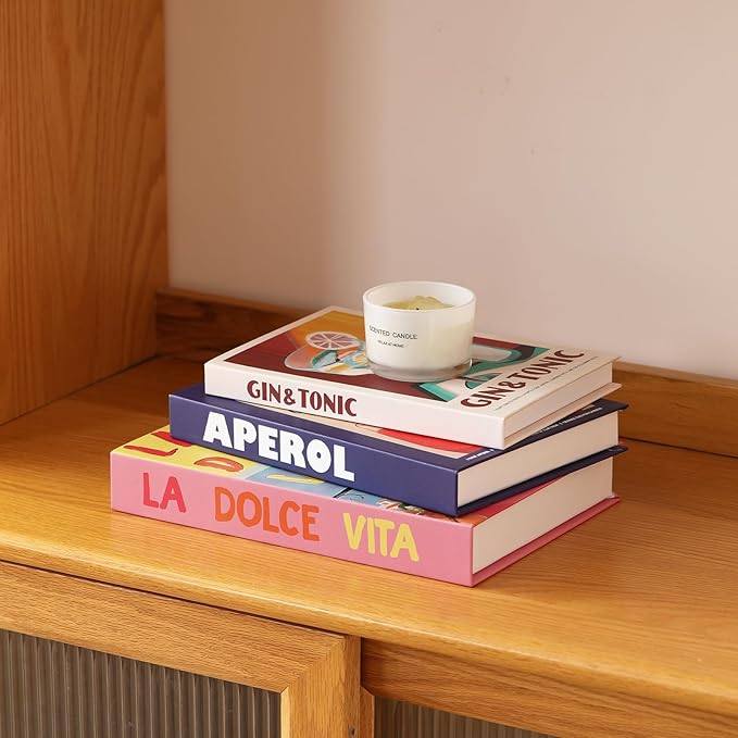Set of 3 Decorative Books for Home Decor,Stylish Fake Books for Decoration, Aesthetic Decor Books Set for Coffee Table,Bookshelf,Mantel,Living Room,Hotel,Villa Decor,Storage Box for Photos