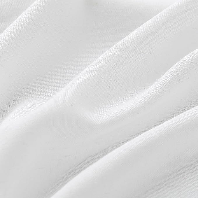 Snow White Pinch Pleated Linen Curtains 90 Inches Long Country Elegant Farmhouse Semi Sheer Textured Linen Blended Light Filtering Curtain for Living Room Bedroom Pleated Drapes with Hooks Rings 40x90