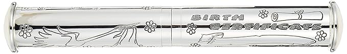 Stephan Baby Silver Plated Engraved Keepsake Birth Certificate Holder