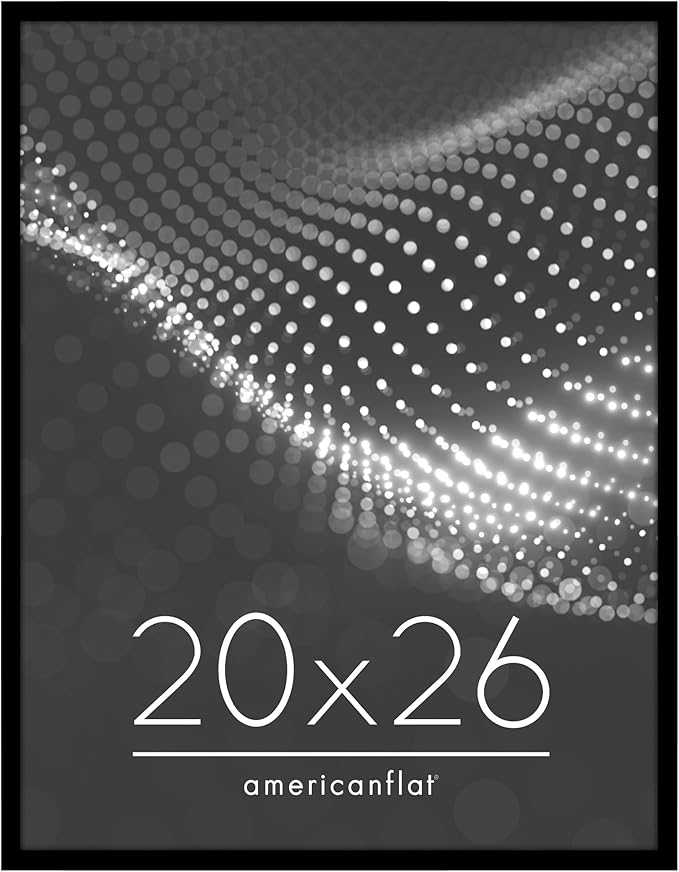 Americanflat 20x26 Picture Frame with Polished Plexiglass - Streamline Collection - Thin Border Picture Frame for Wall Display - Hanging Hardware Included - Black