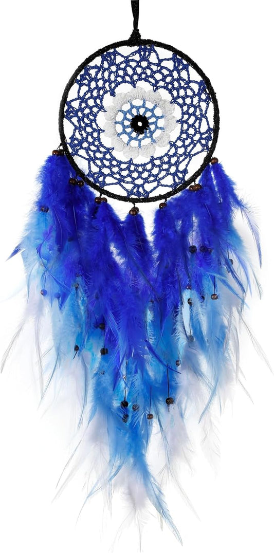 Holmgren Evil Eye Dream Catchers - Blue Dreamcatcher for Bedroom, Evil Eye Wall Art for Home Decor Hanging Ornament, Good Luck Gifts for Family