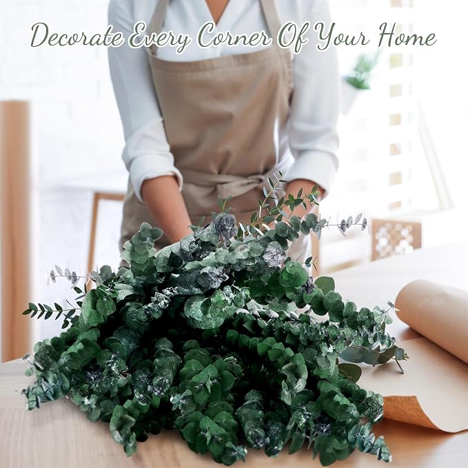Knitgrip 150 Pcs Large Dried Eucalyptus Stems 17inch Natural Real Fresh Eucalyptus Branches for Shower Hanging Fresh Plant Greenery Leaves for Wedding Bathroom Vase Filler DIY Garland Decor