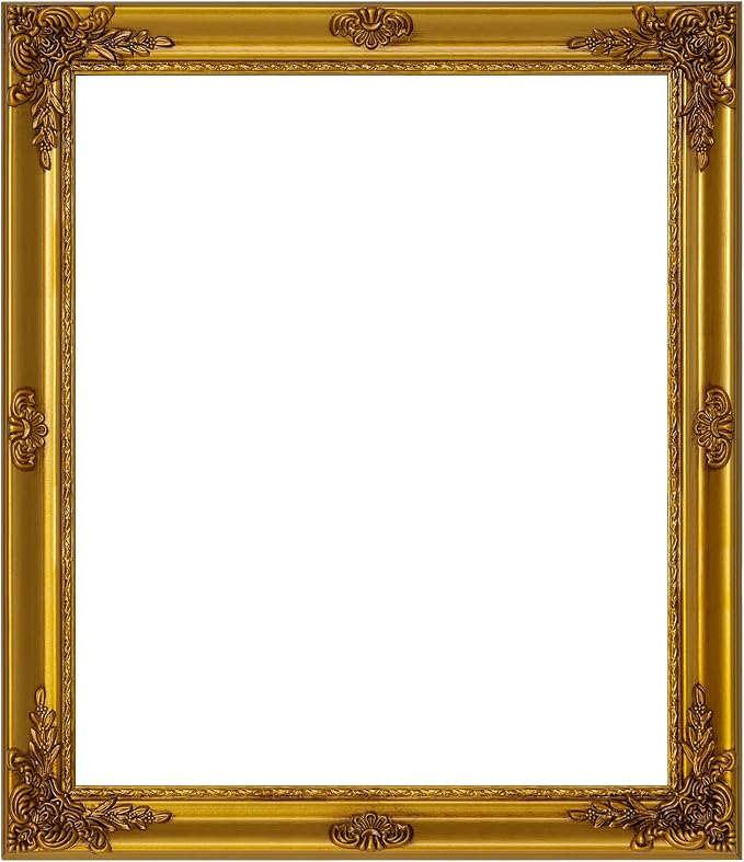 ArtXO Gold 20x24 Picture Frames: Wooden Wall Frames for 20 by 24 Photo Display, Vintage Picture Frames, Ornate Photo Frames 24x20 without Glass and Back