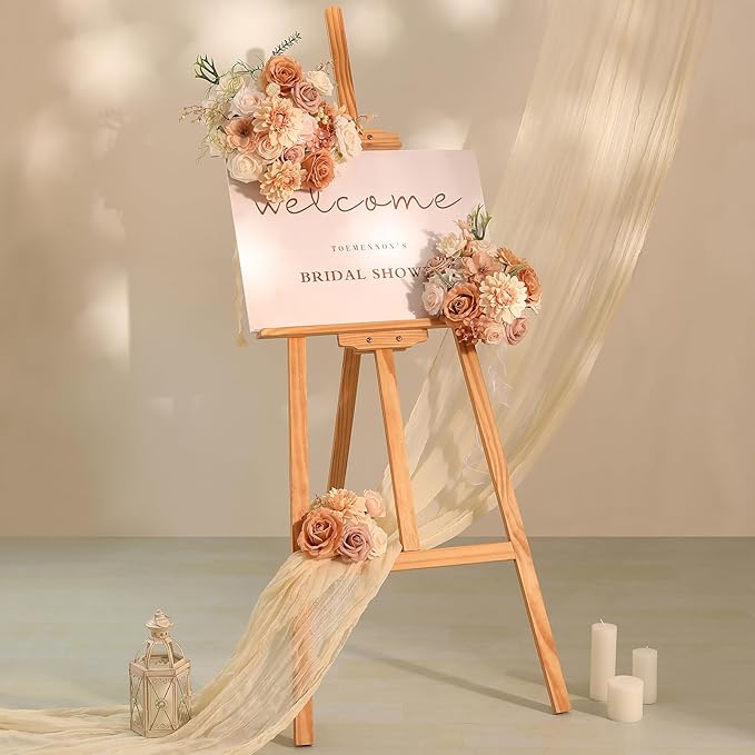 Floweroyal Artificial Flowers Fake Rose Flowers Dahlia with Stems for DIY Wedding Bridal Bouquets, Baby Shower, Floral Arrangement, Table Centerpieces, Home Decorations