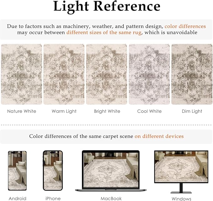 PureCozy Area Rug 3x5 Washable Taupe Rug Vintage Boho Medallion Entryway Door Mat Entrance Distressed Retro Carpet Non Slip Low Pile Small Soft for Office Kitchen Bedroom Laundry Bathroom Hallway