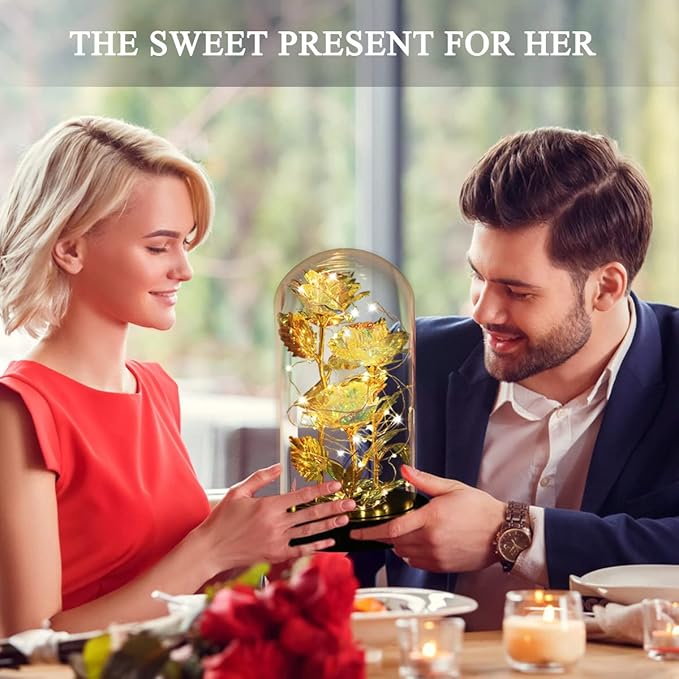Birthday Gifts Galaxy Artificial Rose, Flowers for Delivery Prime Beauty and The Beast Rose Gold Foil Rose Enchanted Colorful Infinity Rose, Rose Flowers Gifts for Home Decor Unique Gifts for Women