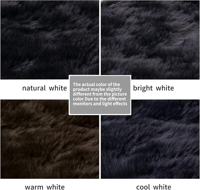 Small Faux Fur Rug, 2x4 ft Ultra Soft Sheepskin Rug Chair Sofa Cover Seat Pad, Black Fluffy Shag Rug for Bedroom Nursery Kids Room, Luxury Shaggy Rugs Fuzzy Plush Floor Carpets, Cute Dorm Home Decor