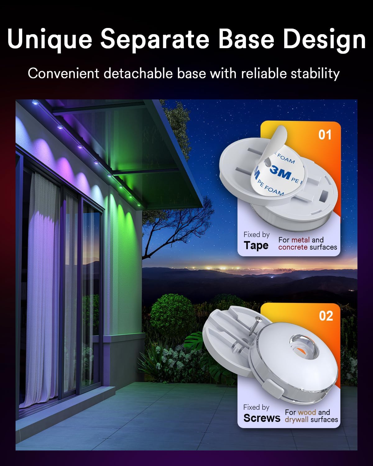 Lumary Permanent Outdoor Lights Max 158ft with 120 LED Eave Lights RGBAICW 7200lm, IP67 Waterproof, IC Control and Scene Modes for Halloween Christmas Decoration, Works with Alexa and Google Assistant