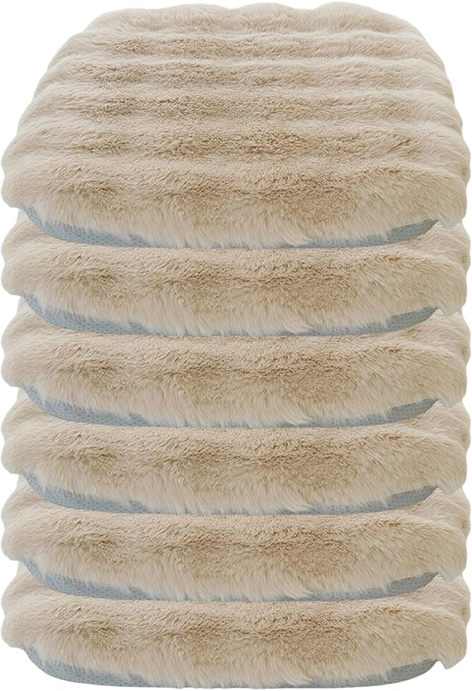 Lifup 6 Pack Square Chair Pads Memory Foam Seat Cushion Soft Cozy Plush Non Slip Thick Pad with Ties and Removable Cover for Dining Room, Office Khaki 20 x 20 Inch