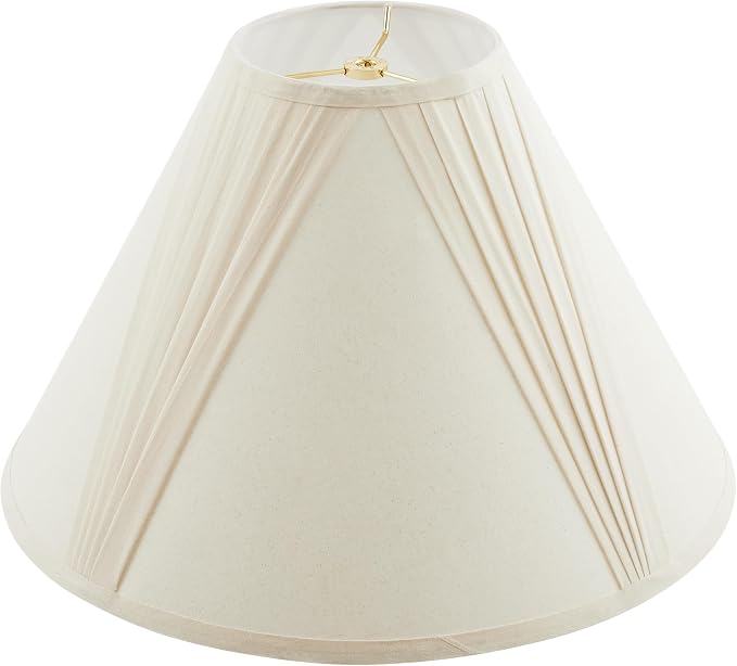 Aspen Creative 32100 French V-drape Pleated Spider Construction Lamp Shade, Ivory Cotton Fabric, 6"Top x 17"Bottom x 12"Slant