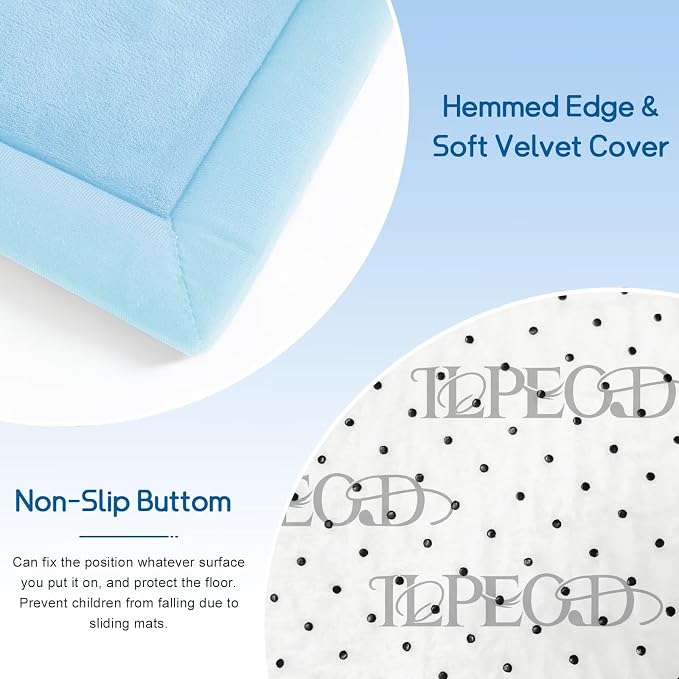Baby Play Mat for Floor Nursery Muscle Mat Area Rug Playroom Rug 50"x50" Elastic Foam 1.3" Thick Crawling Mat for Babies,Toddlers, Infants,Kids (Ice Blue)