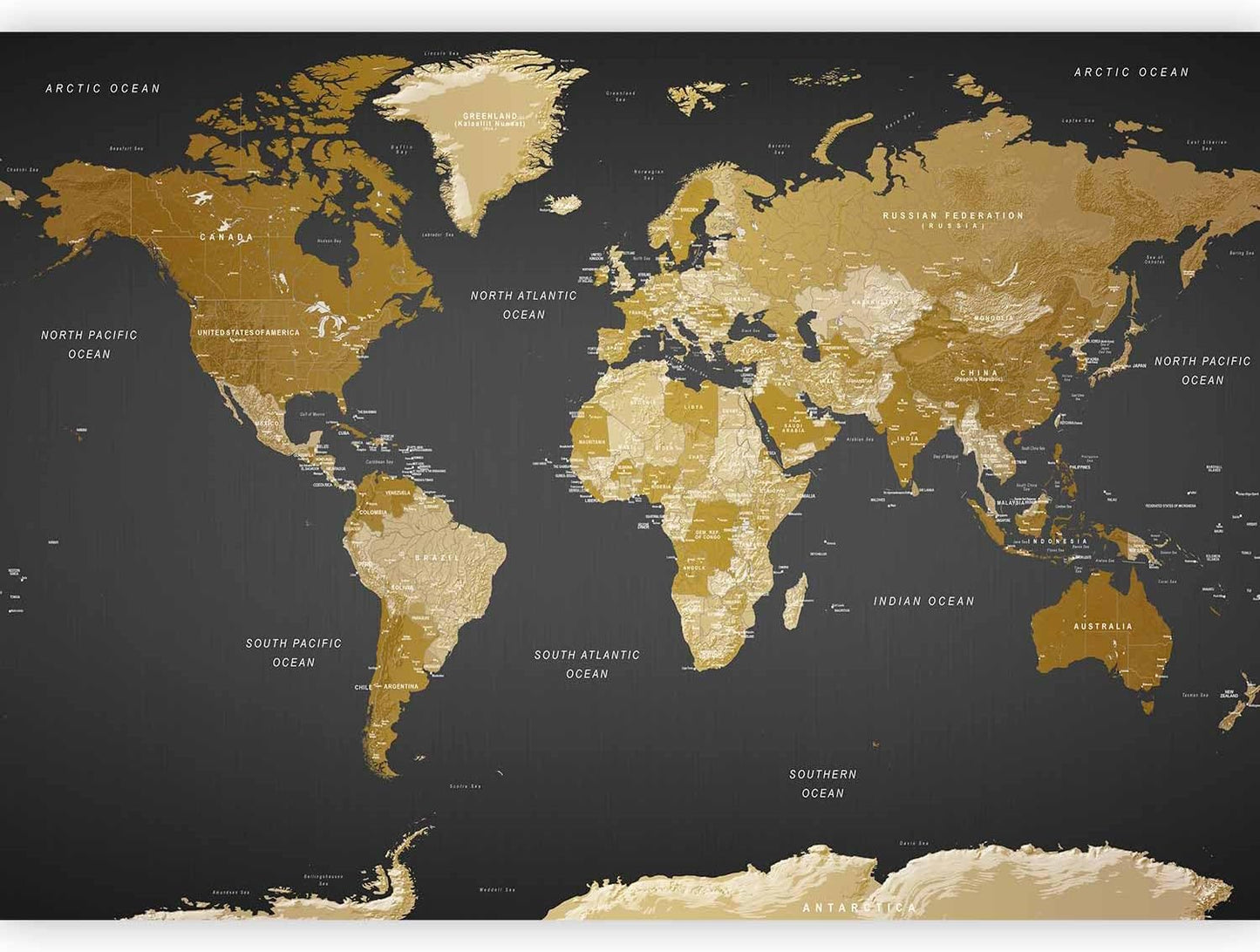 artgeist Wall Mural World Map 193x138 in - XXL Peel and Stick Self-Adhesive Wallpaper Removable Large Sticker Foil Wall Decor Print Picture Image Design Map of The World k-A-0092-a-a