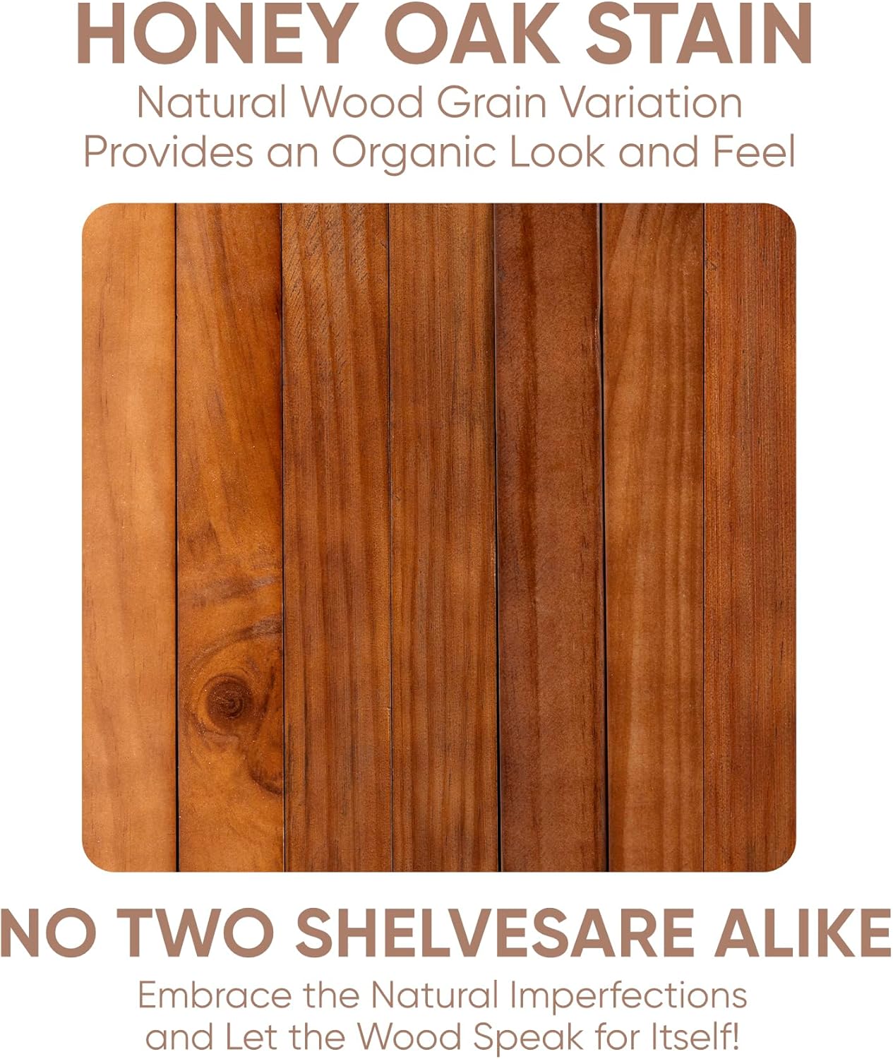 Homeforia 48 inch Oak Floating Shelf, High End Solid Real Wood 48inch Floating Shelves for Wall Mounted, Honey Oak Wooden 48in Large Floating Shelves, Heavy Duty Bracket, 48 X 6.5 X 1.75 in, Set of 2