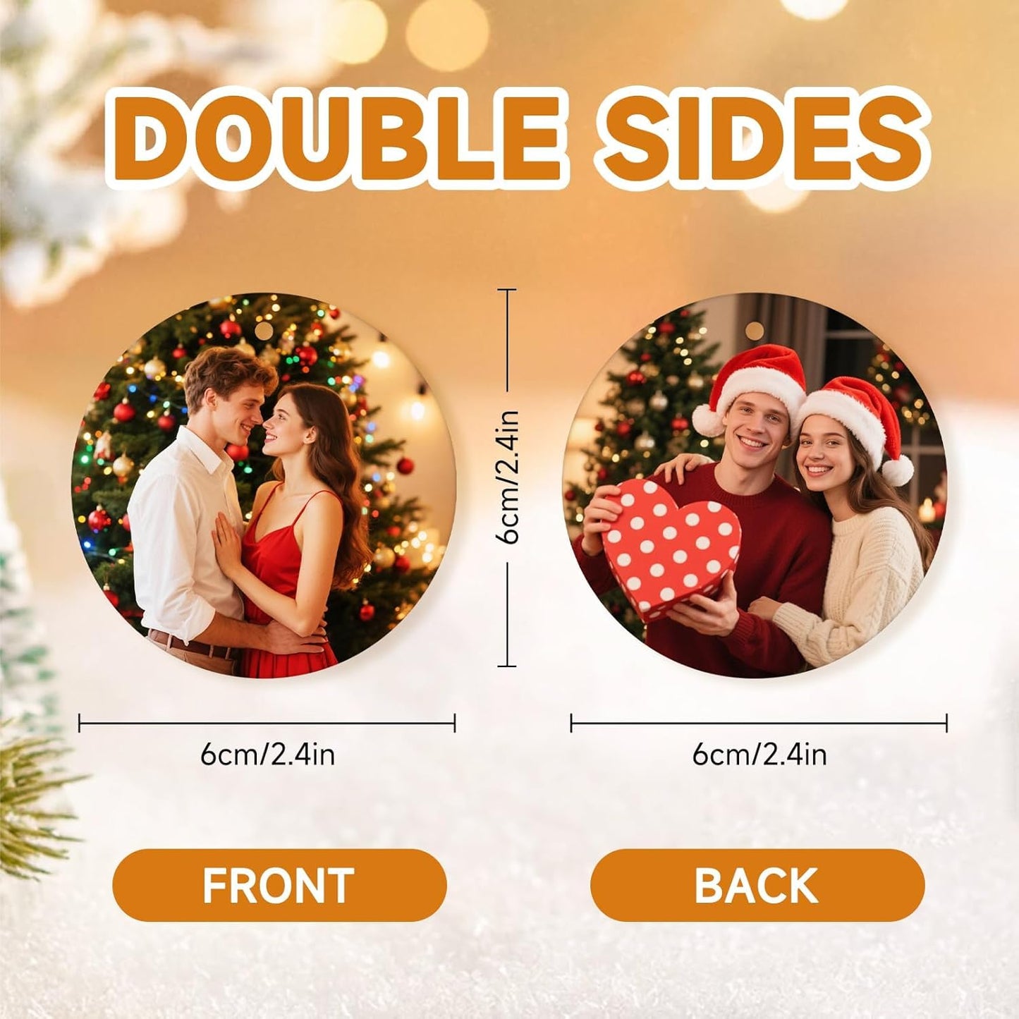 Personalized Christmas Ornaments 2025, Custom Air Fresheners with Picture, Personalized Air Freshener Ornaments Keepsake Gift for Christmas Tree Decorations, Baby Shower, Engagement, Wedding, Birthday