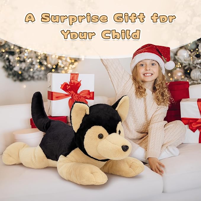 MorisMos 32inch Giant German Shepherd Dog Stuffed Animals, Large Stuffed Dog Plush, Big Puppy Pillow Birthday Gifts Kids Girls Boys