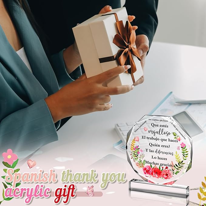 Yinder Thank You Gifts for Women Appreciation Gifts for Coworker Employee Nurse Teacher Leader Boss Inspirational Quotes Acrylic Desk Decor for Home Office Farewell Retirement