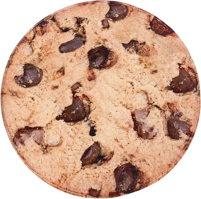 Vessia Giant Cookie Blanket, Realistic Funny Food Blanket for Adults and Kids, 300GSM Soft Chocolate Cookies Throw for Couch, Sofa, Bed, Fun Round Home Decor for All Seasons 60 inches
