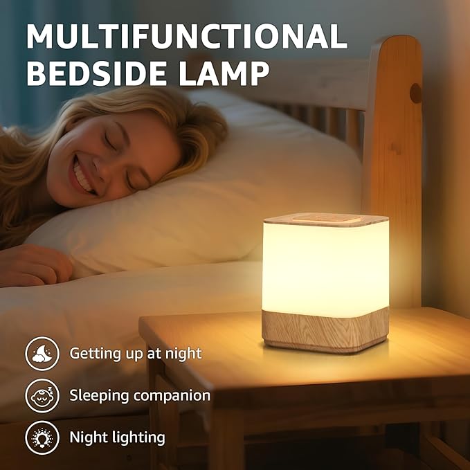 uuffoo 2 Pack Rechargeable Night Light Lamp 3 Color Touch Dimmable LED Portable Table Lamp Battery Operated, USB Changing, Small Cordless Lamp for Bedside Bedroom Travel