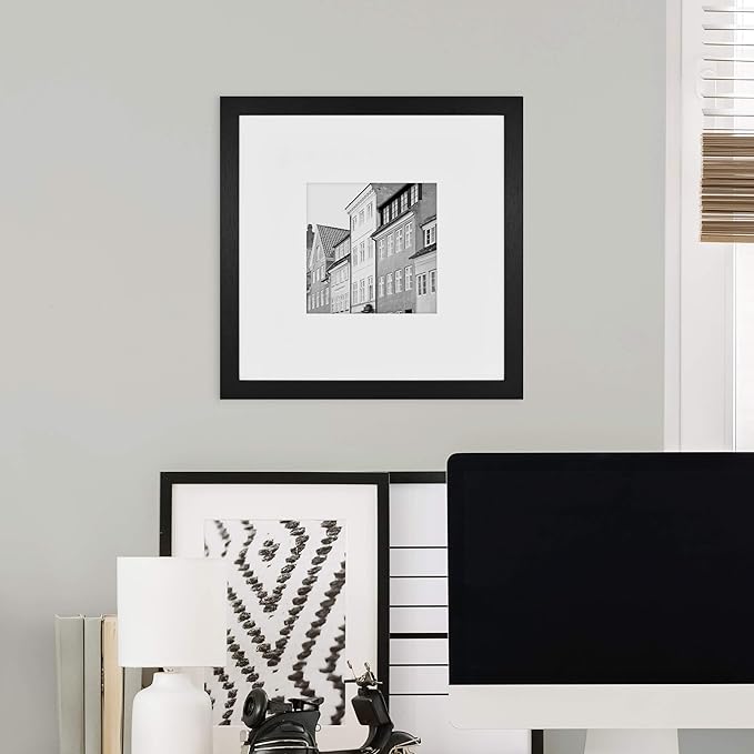 MCS Studio Gallery 16x16 Wood Poster Frame Black Woodgrain Engineered Wood, Vertical & Horizontal Wall Hanging Large Picture Frame for Photos, Posters & Art Prints (2-Pack)
