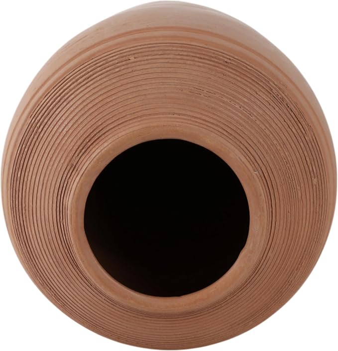 Sagebrook Home 16x9 Terracotta Ribbed Floor Vase, Natural