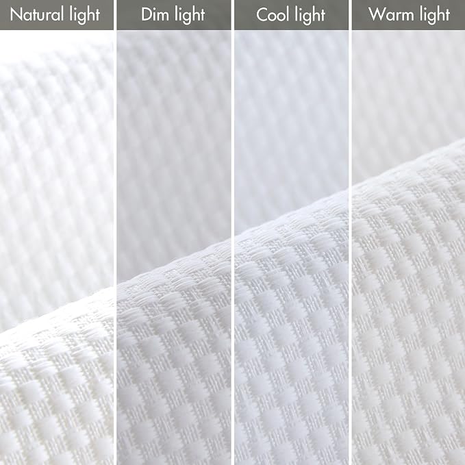 Madison Park Galen Cordless Roman Shade, 35W x 64"H, Sheen White – Room Darkening, Thermal Insulated, Energy Efficient Window Blind with Subtle Sheen Basketweave Fabric for Privacy