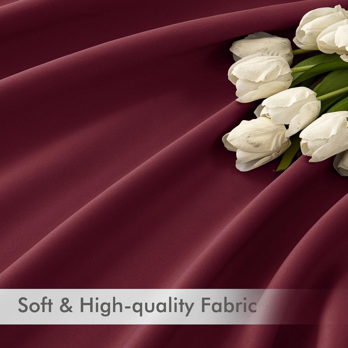 MIULEE Wine Red Back Tab Blackout Curtains 84 Inch Length 2 Panels Set for Living Room Bedroom Privacy, Rod Pocket/Pinch Pleat Thermal Insulated Room Darkening Pleated Light Blocking Drapes