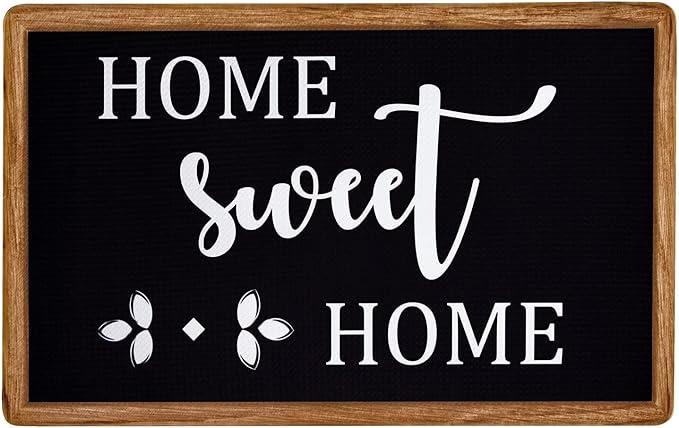 Anti-Fatigue Floor Comfort Mat - 18 x 30 Inch (Farmhouse Black) - Waterproof Non-Slip Rug - Easy to Clean Cushioned Mat for Kitchen, Bathroom, Standing Desk & Office - Achim Home Decor