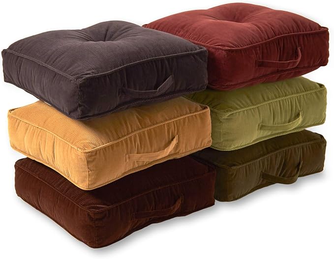 Greendale Home Fashions Omaha Corduroy 21" Square Floor Pillow with Carry Handle, Juniper
