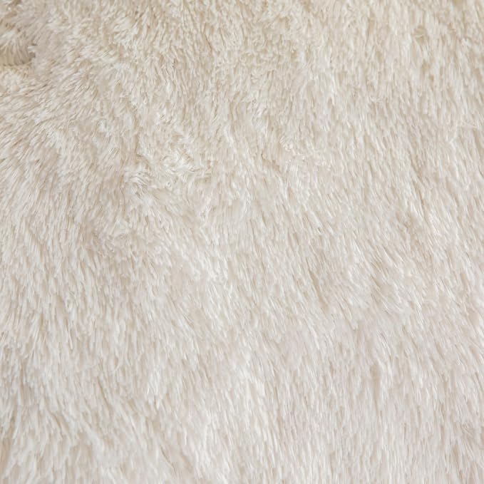 chovy Faux Fur Plush White Comforter Sets King - Ultra Soft Shaggy Flannel Velvet Fluffy Fuzzy 3PC Bedding Set （Comforter x 1 Pillowcases x 2）