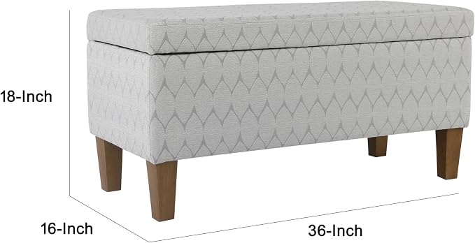 Kinfine 36" Geometric Storage Bench - Gray & Brown