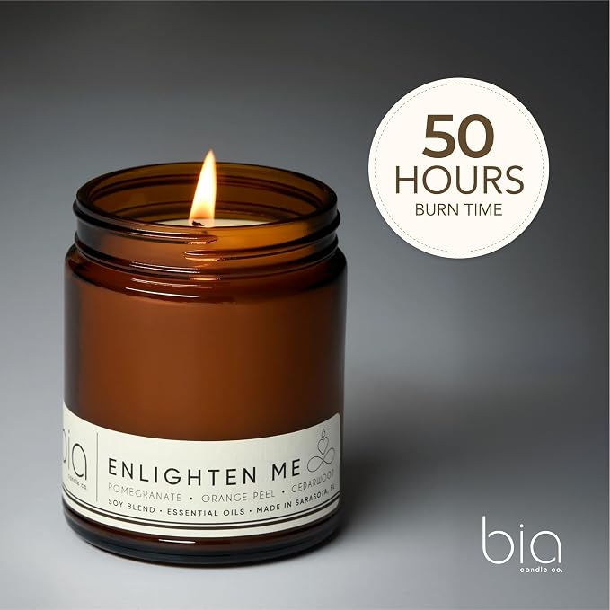 Enlighten Me, Pineapple Pomegranate Cedar Soy Candle, Vanilla Orange, Perfume-Inspired, Hand Poured USA, High Fragrance Load, Lead-Free Wick, Mood Lifting Candle, 7 oz