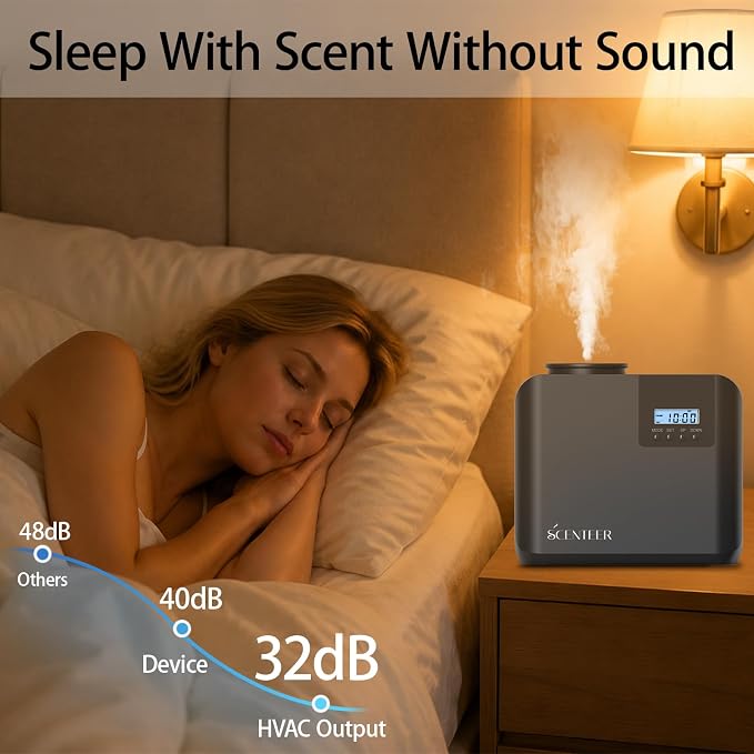 2026 Upgraded HVAC Scent Diffuser Machine Kit, Cover 5000 Sq.Ft, Wi-Fi Control, Scent Air Machine for Home,Waterless Cold Air Aromatherapy Essential Oil Hotel Fragrance Diffuser for Large Room - Black