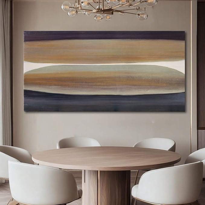 Brown and Black Abstract Wall Art – Large Framed Colorful Canvas Prints for Office, Living Room, or Bedroom Wall Decor, 24" x 48"
