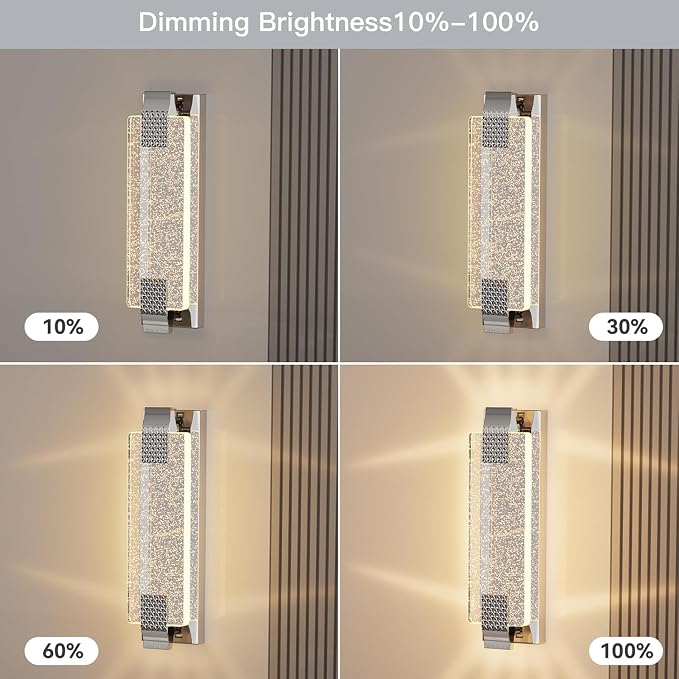 camuucci Battery Operated Wall Sconce Rechargeable Battery Powered 12000mAh Wall Light Indoor Not Hardwired Wall Lamp Fixtures for Bedroom Living Room 1Pack